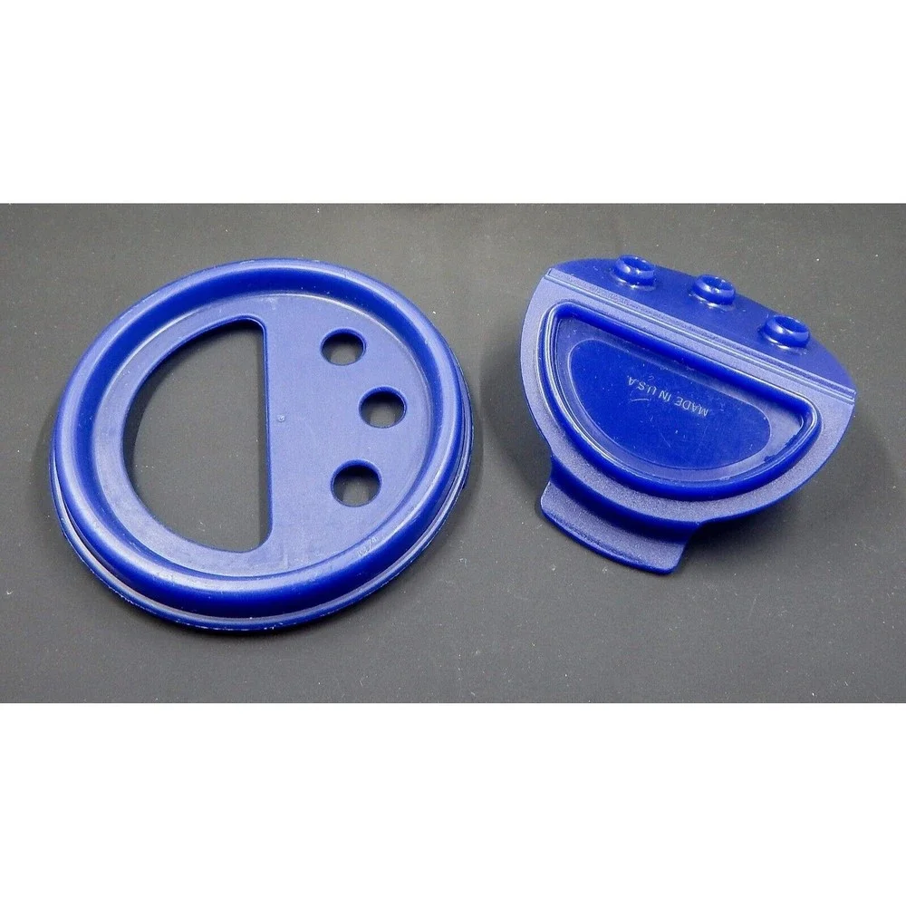 Tupperware Modular Mates Round 1641-2 Blue Shaker And Pour Keeper Lid 1913-4